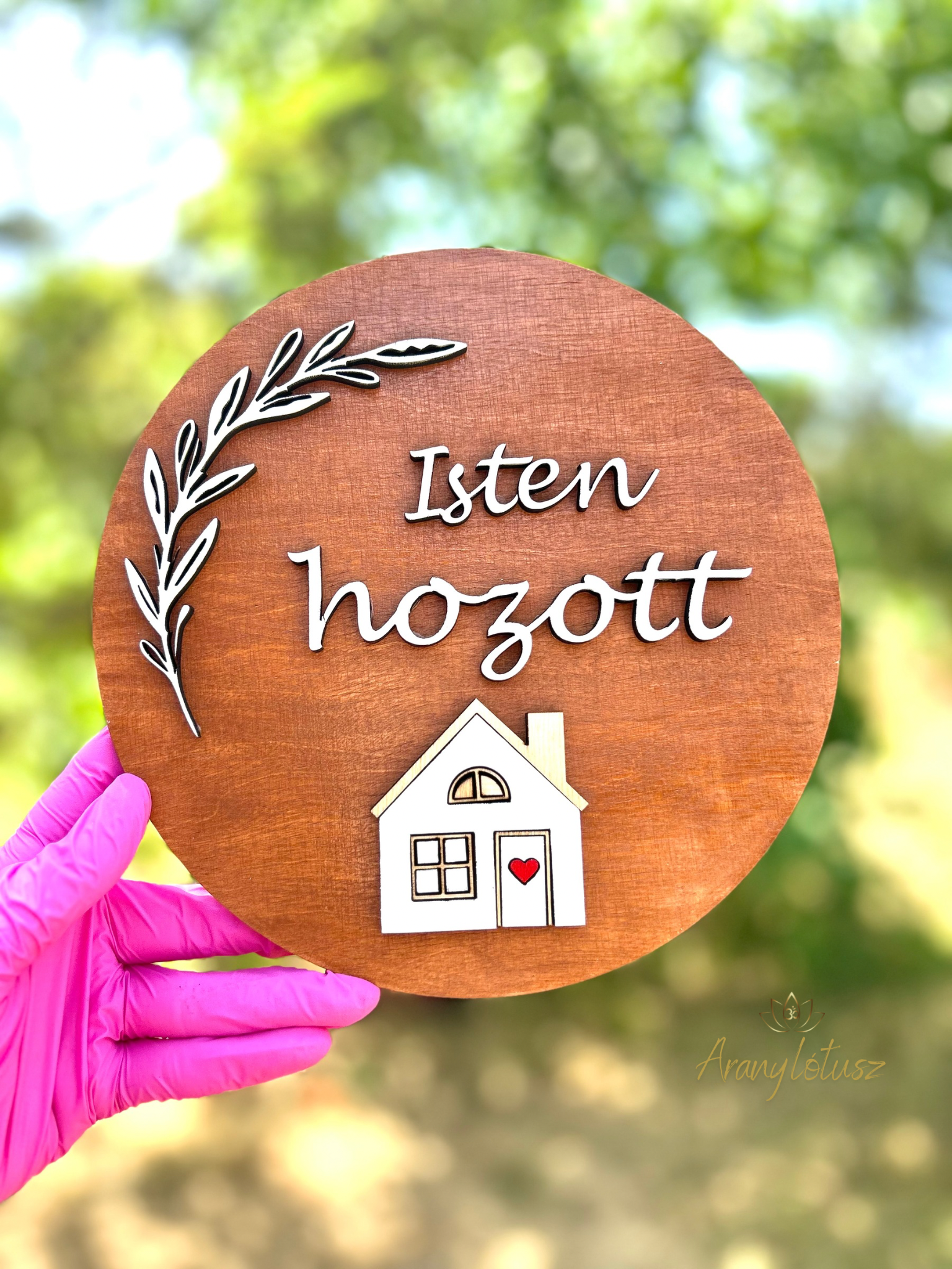 Kopogtató „Isten hozott” felirattal