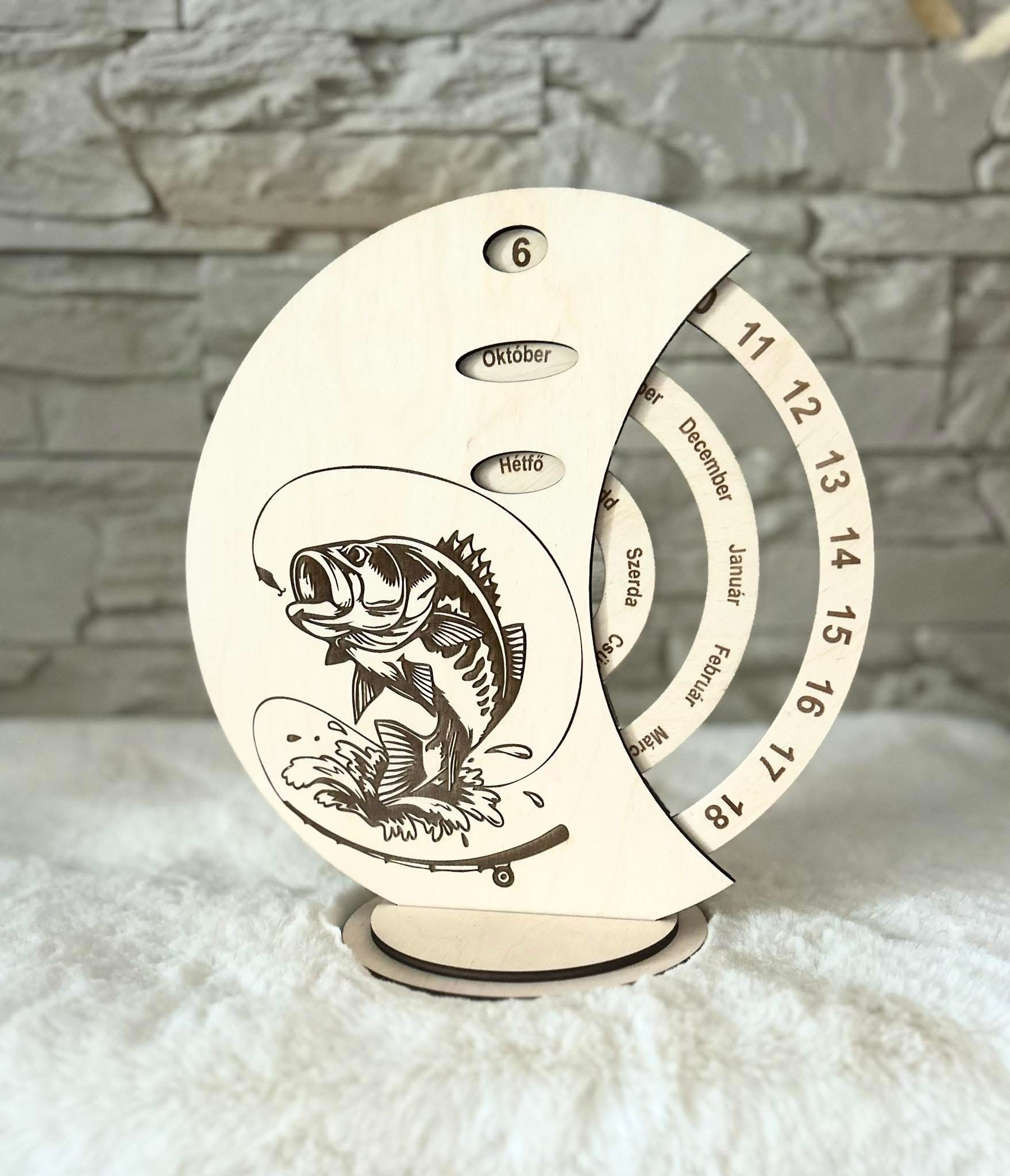 Öröknaptár félhold, 25 cm egyedi gravírral